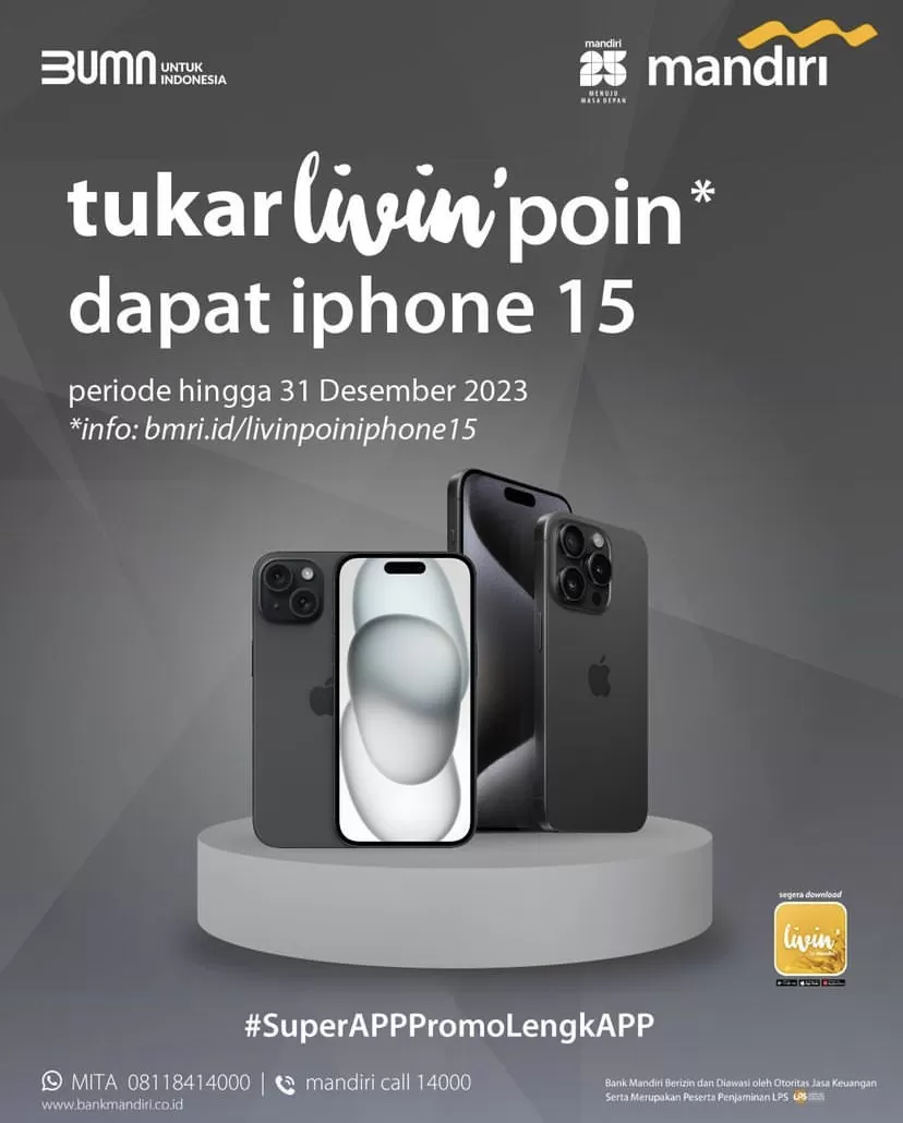 Bank Mandiri Hadirkan Program Penukaran Livin Poin Dengan IPhone 15 ...