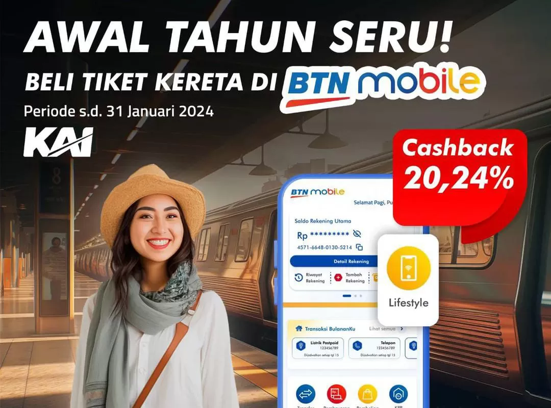 Bank BTN Hadirkan Promo Cashback 20,24% Untuk Pembelian Tiket Kereta ...