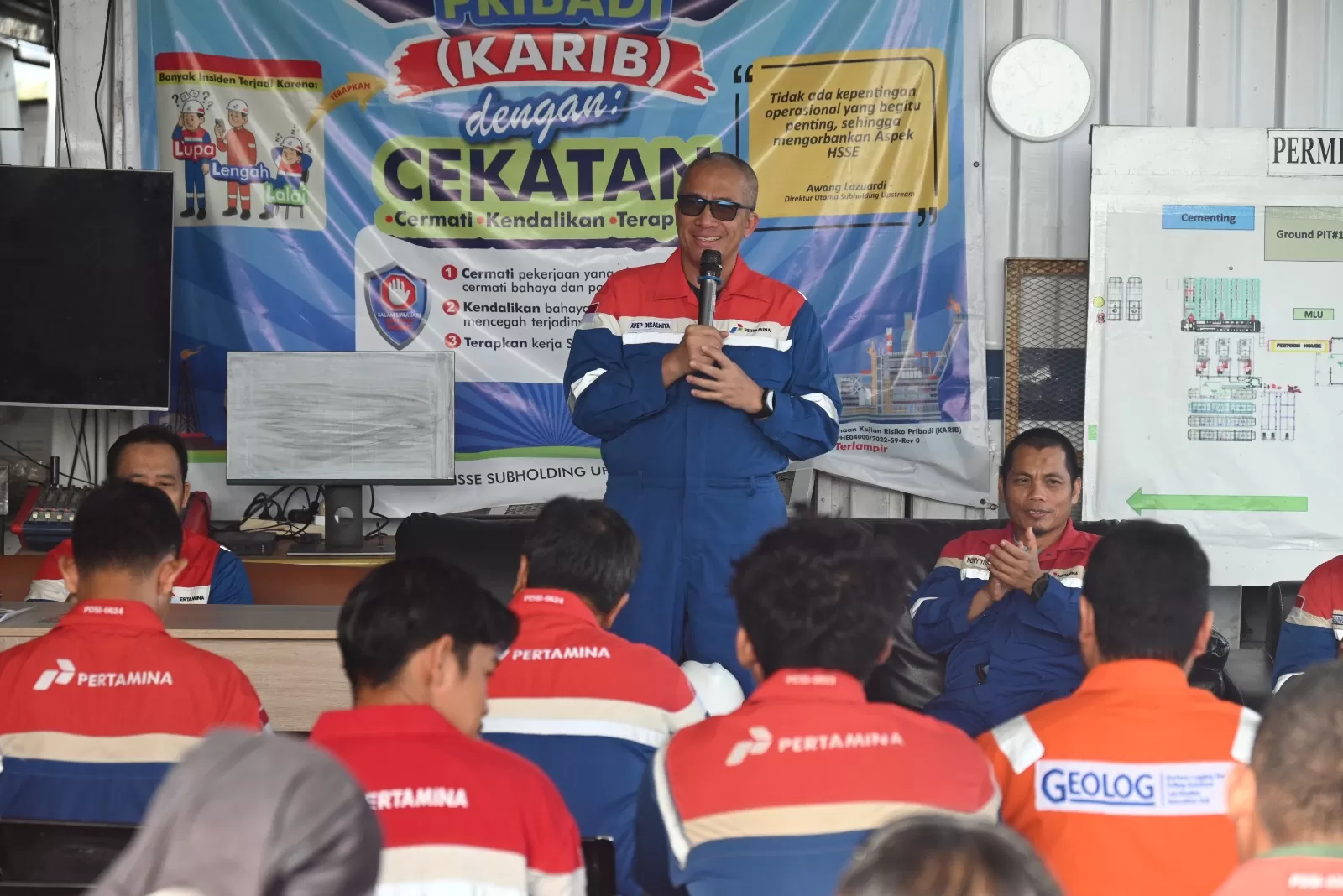  Awal 2026, Dirut Pertamina Drilling menegaskan komitmen Zero Accident saat meninjau Rig PDSI#40.3 di sumur Darajingga, Cepu.  &nbsp; (Dok. Pertamina Drilling)