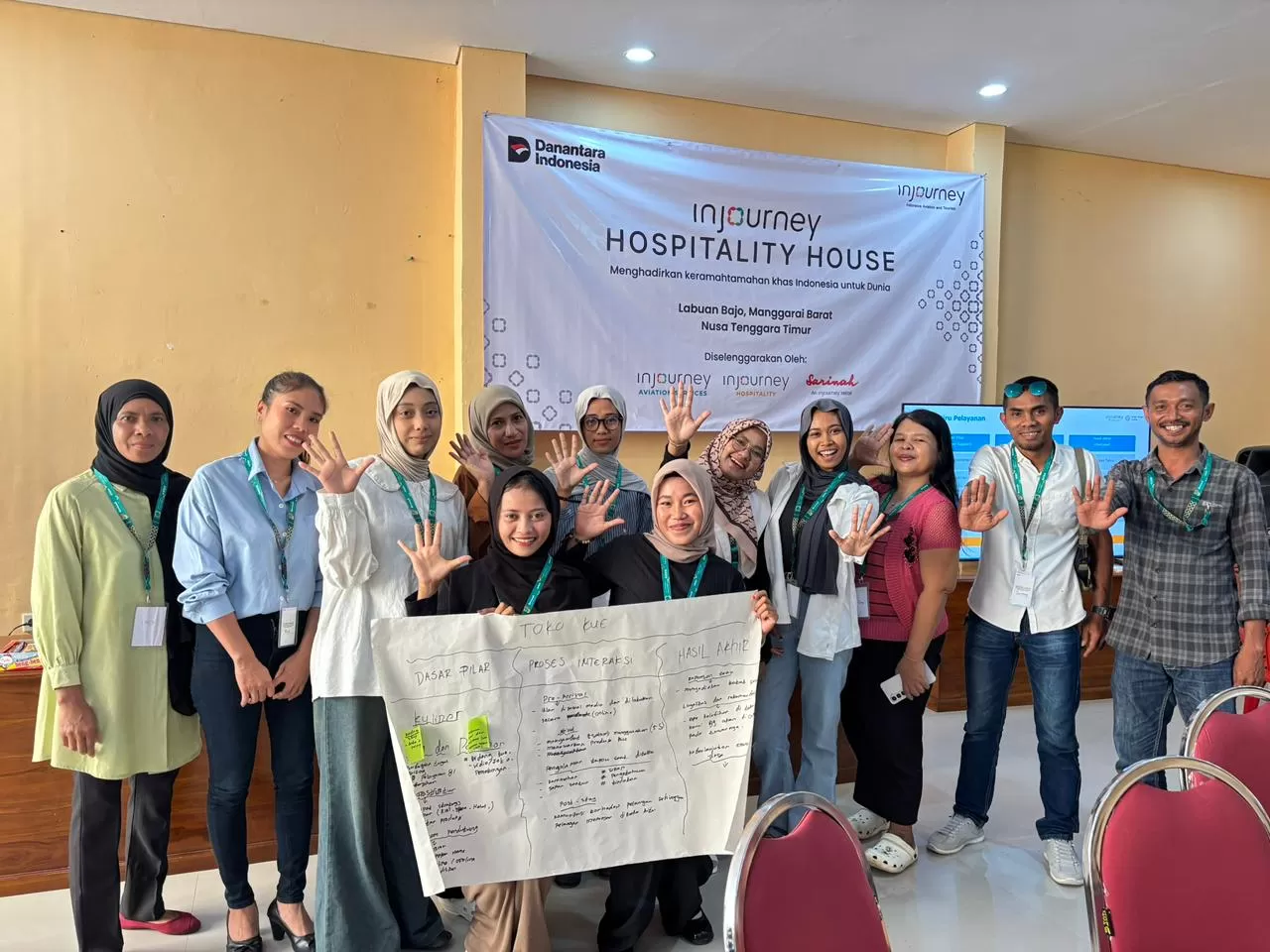 InJourney Hospitality House Batch VI melatih 75 pelaku wisata Labuan Bajo untuk memperkuat SDM, layanan, dan pengembangan destinasi berkelanjutan. (Dok. InJourney)