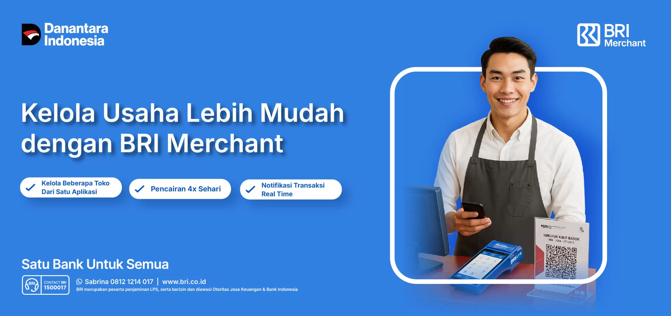 Bank BRI menghadirkan BRI Merchant, aplikasi one stop solution yang dirancang khusus untuk memudahkan pelaku usaha mengurus bisnis. (bri.co.id)