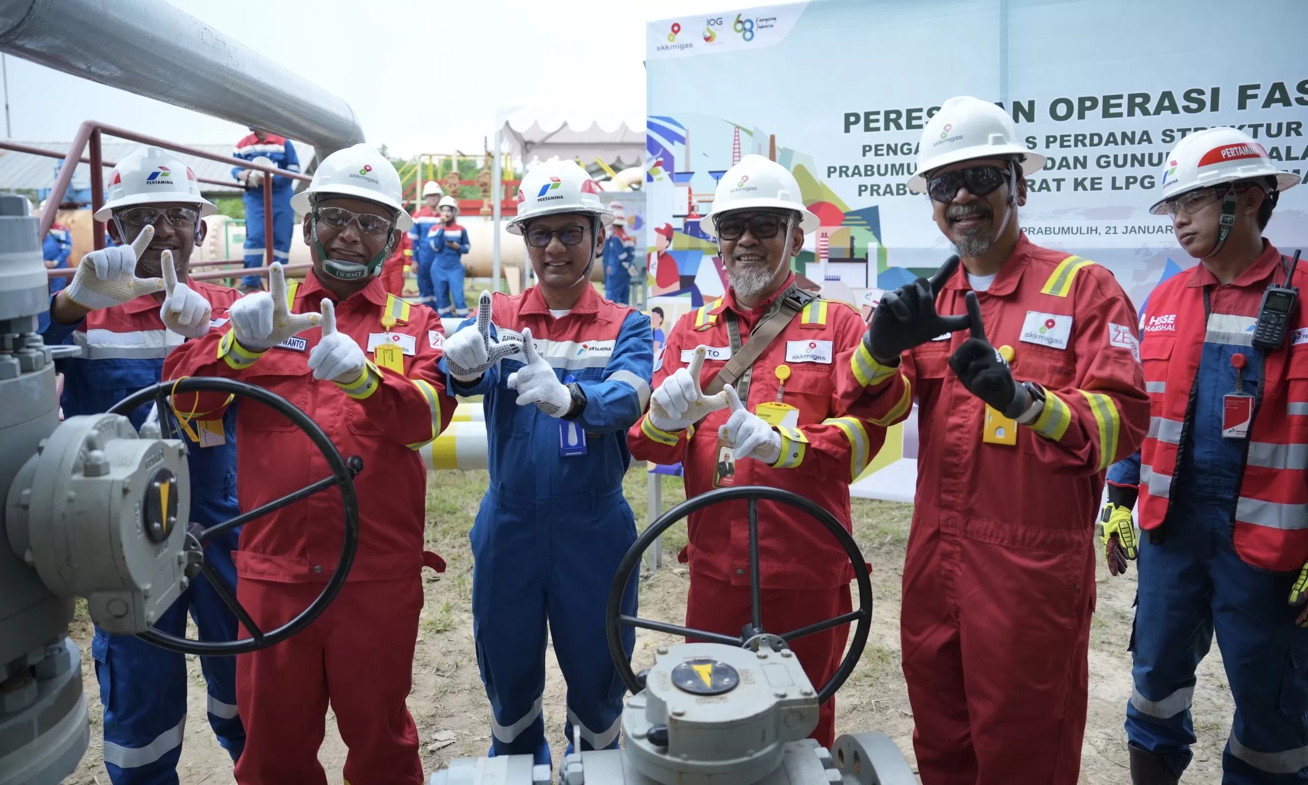 Heru Irianto (VP P&O PHR R1 Sumatra), Djoko Siswanto (SKK Migas), Djudjuwanto (GM PEP Zona 4), Yunianto (SKK Migas Sumbagsel), dan Desta Andra Djumena (Div. Produksi & Pemeliharaan SKK Migas).