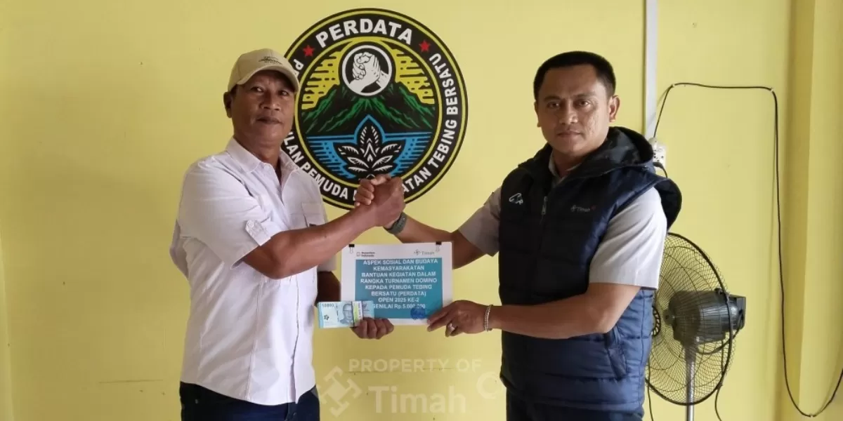 PT TIMAH Tbk mendukung Turnamen Domino Perdata di Kecamatan Tebing sebagai upaya memperkuat pemberdayaan pemuda dan menjaring atlet domino potensial. (Dok. PT Timah)