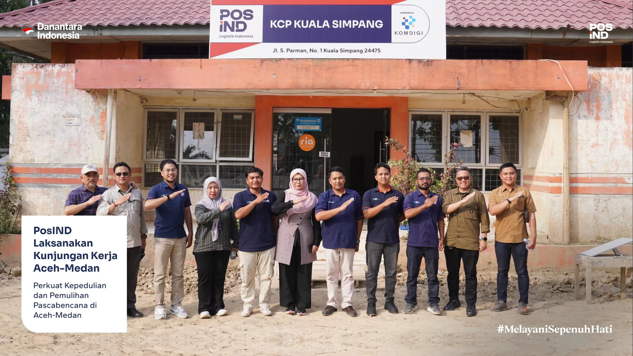 Pos Indonesia melakukan kunjungan kerja ke Aceh dan Medan untuk meninjau dampak banjir serta memastikan pemulihan aset, pegawai, dan layanan berjalan optimal. (posindonesia.co.id)