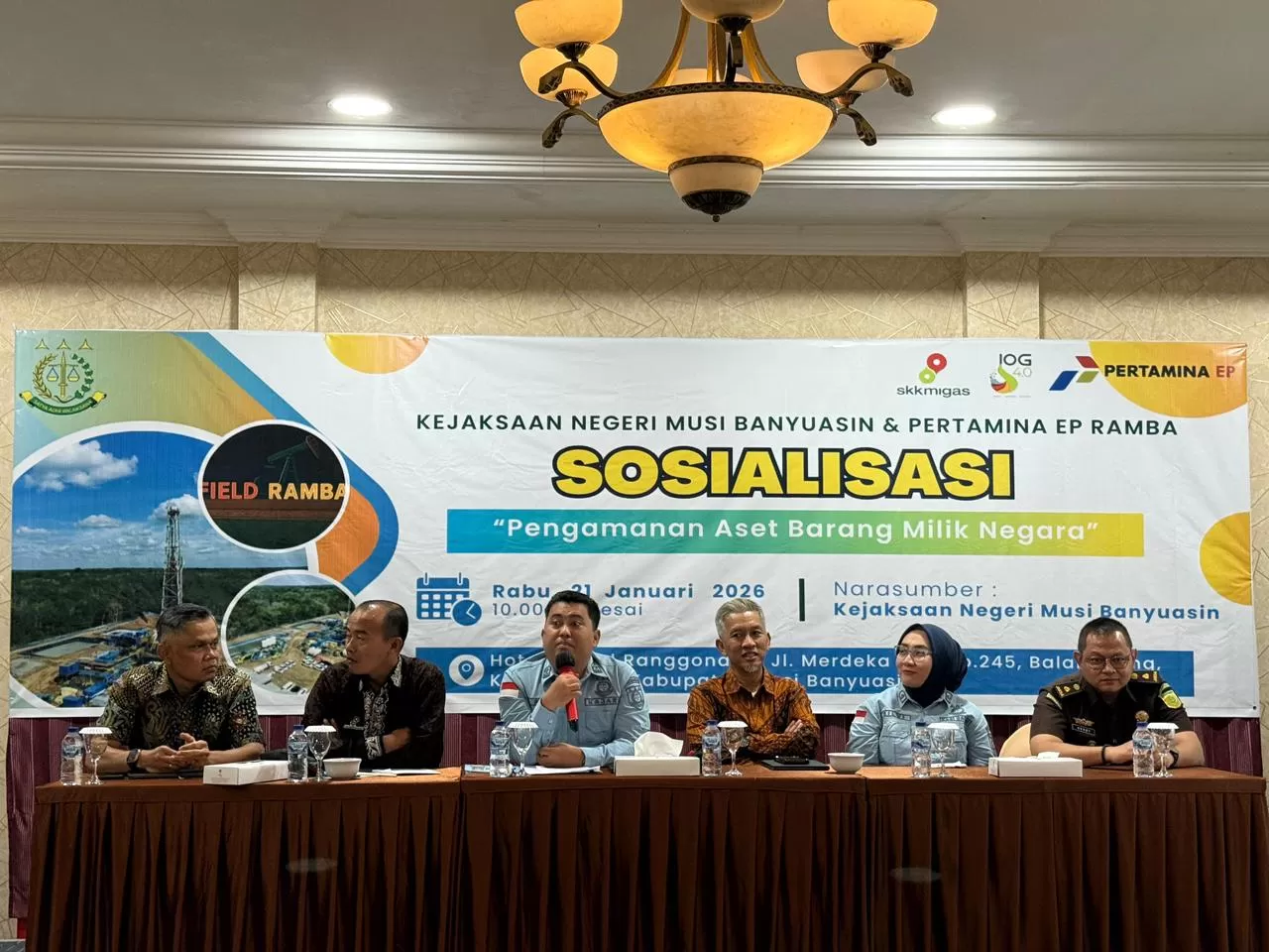 PEP Ramba Field menggelar Sosialisasi Pengamanan Aset BMN bersama Kejari Muba dan SKK Migas Perwakilan Sumbagsel. (Dok. PEP)