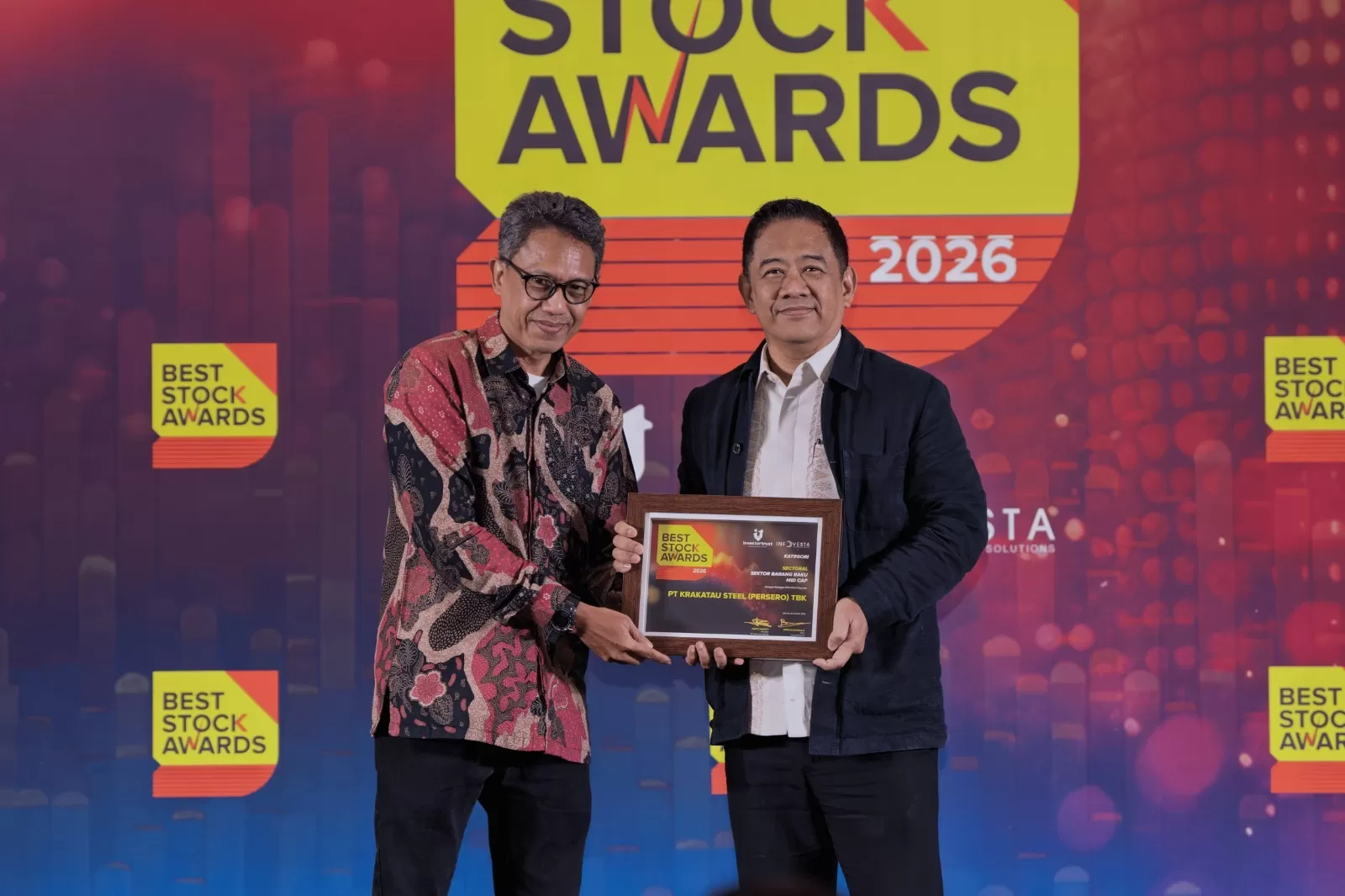 Krakatau Steel meraih Best Stock Awards 2026 kategori Medium Cap Sektor Barang Baku. (Dok. Krakatau Steel)