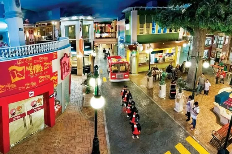 Konsep KidZania mirip kota dengan replika bangunan yang identik dengan profesi tertentu. (viator.com)