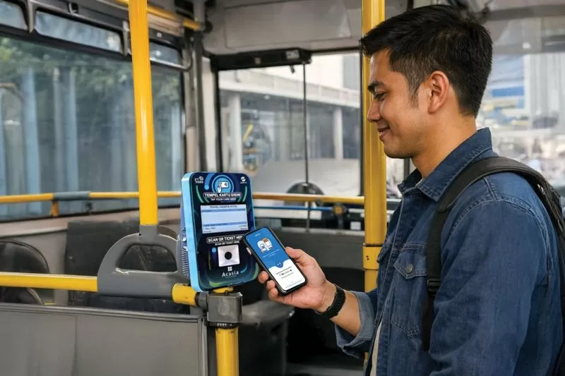BRImo QRIS Tap In Tap Out merupakan sistem pembayaran digital berbasis teknologi Near Field Communication (NFC). (DOK. BRI)