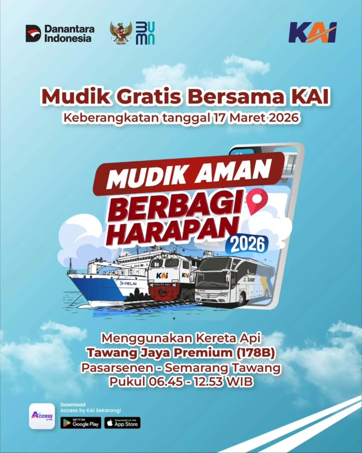 KAI bersama BP BUMN dan Danantara menggelar program mudik gratis  (Instagram/@kai121_)