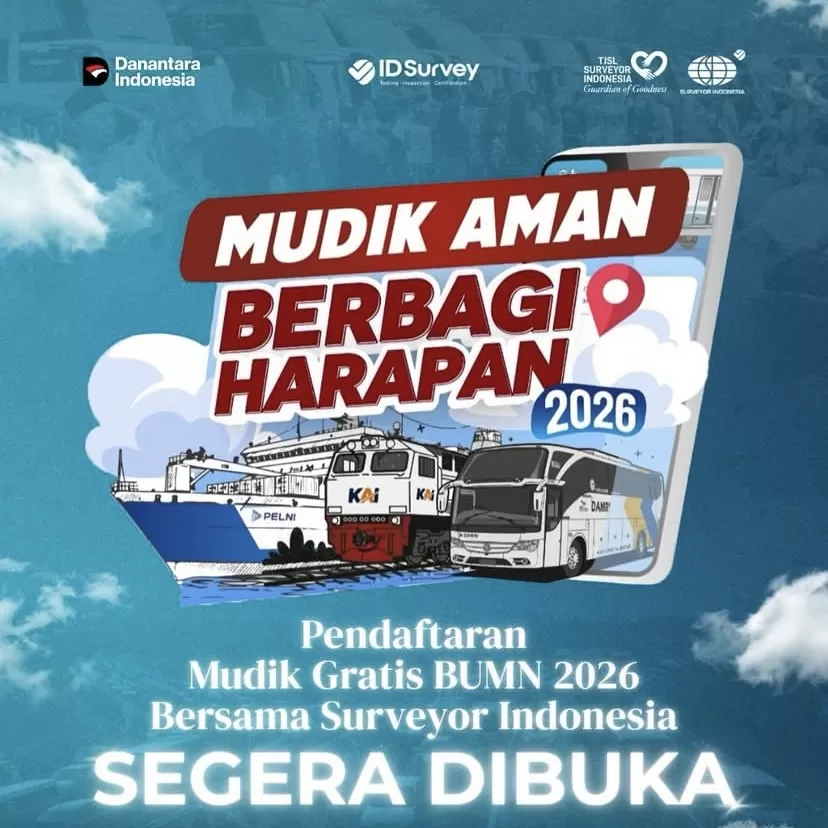 Program Mudik Bersama BUMN kembali hadir. PT Surveyor Indonesia membuka perjalanan gratis ke berbagai kota dengan kuota terbatas dan jadwal keberangkatan Maret 2026.