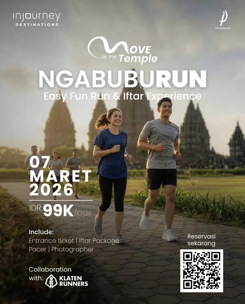 Lari santai di kawasan candi, lanjut iftar bareng. Experience beda saat Ramadan di Prambanan.