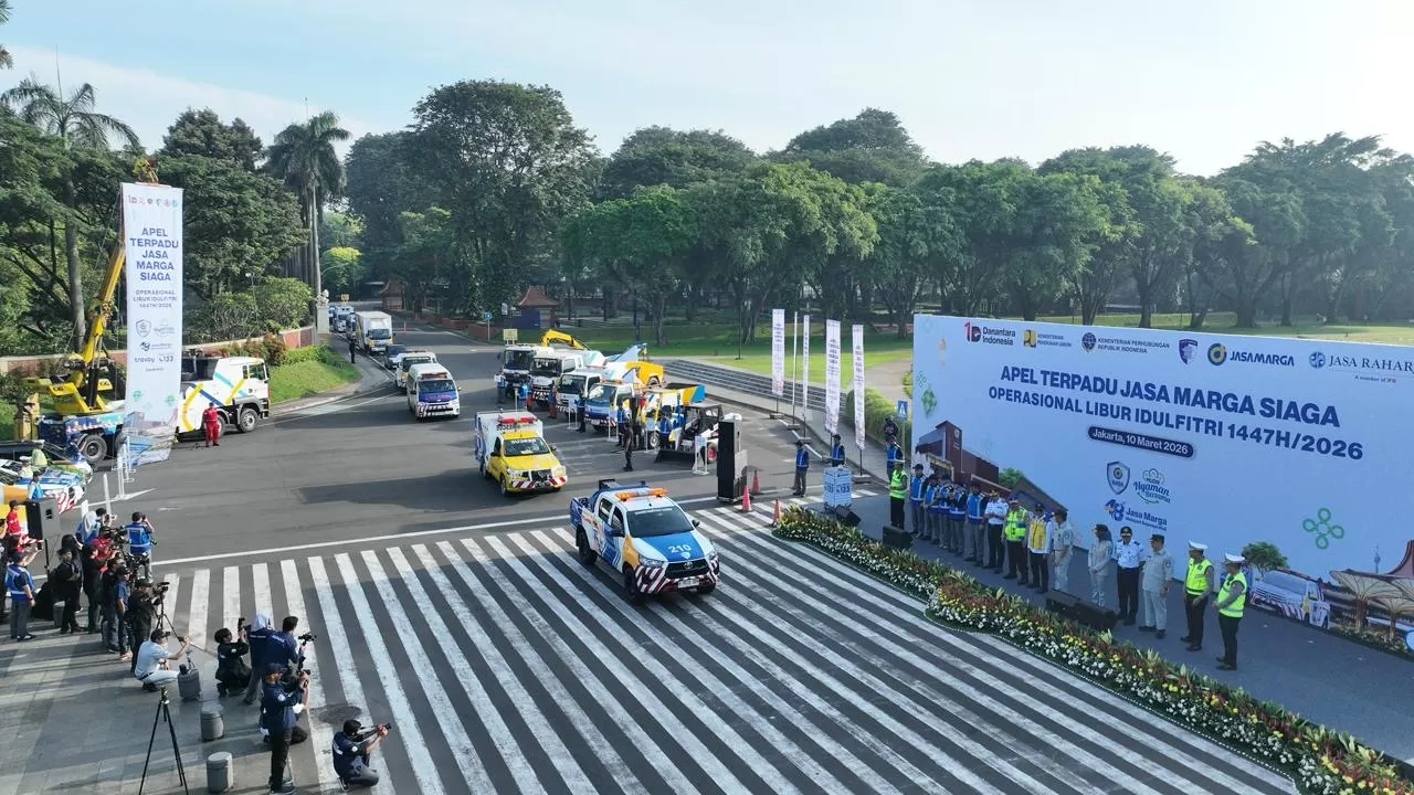 Apel Siaga Operasional Lebaran 2026 menjadi langkah Jasa Marga memperkuat koordinasi dengan berbagai pihak guna memastikan perjalanan pemudik berlangsung aman dan lancar.