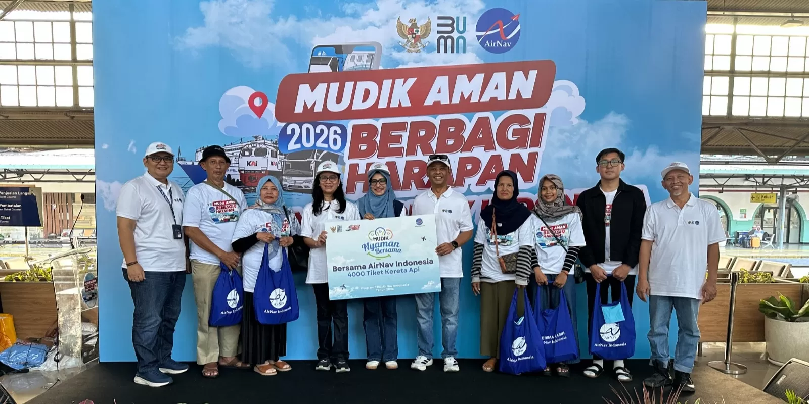 AirNav Indonesia kembali memfasilitasi ribuan pemudik melalui program Mudik Gratis BUMN 2026.
