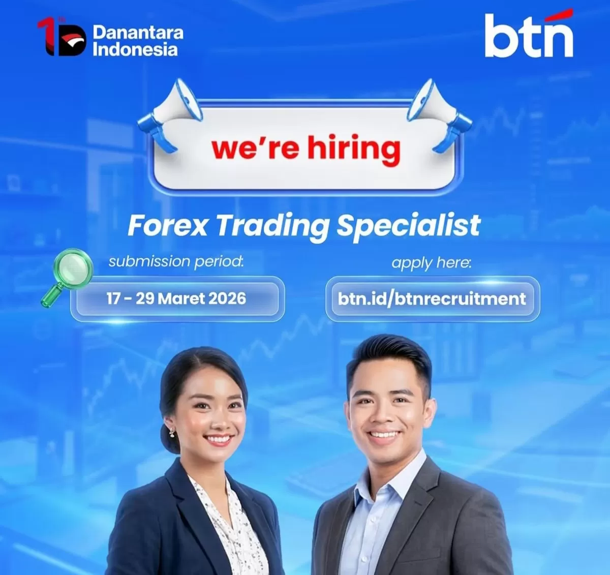 Info lowongan kerja dari BTN. (Instagram/@homeofbtners)