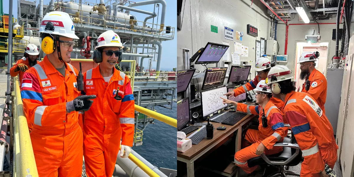 Kisah Perwira Pertamina yang tetap bertugas saat Lebaran di tengah laut demi menjaga pasokan energi nasional tetap aman dan stabil. (Dok. Pertamina)
