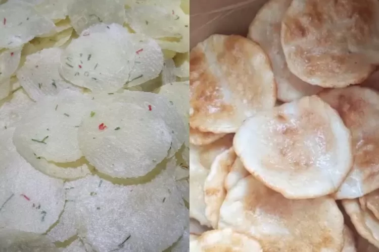 Dua jenis opak dari Sukabumi, Jawa Barat, yakni opak singkong dan ketan. (Kolase foto: Facebok/Opak Singkong, Eddy Eddy)