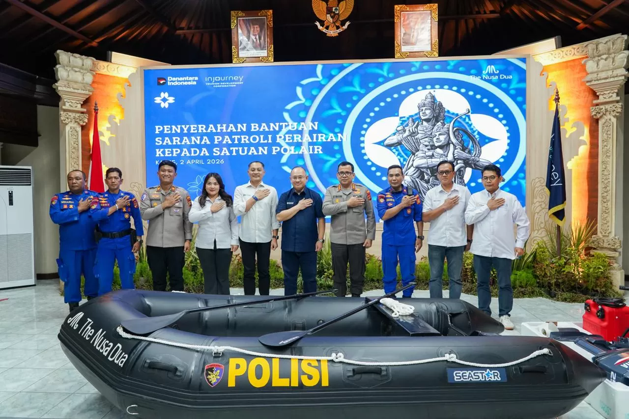 ITDC serahkan sarana patroli laut di The Nusa Dua untuk meningkatkan keamanan perairan dan menjaga standar destinasi wisata kelas dunia. (Dok. ITDC)