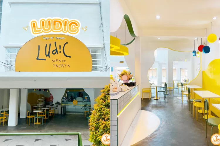 Ludic Cafe sangat aestetik dengan warna-warna cerah dan desain interior cantik. (Instagram/@lengoodplace)