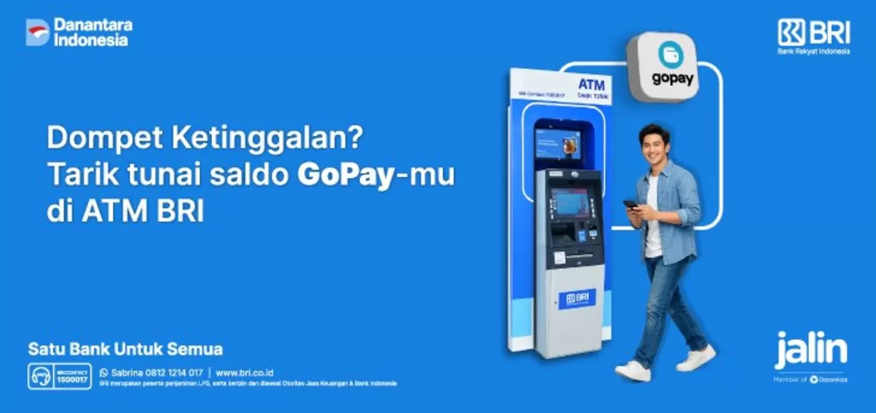 ATM BRI kini melayani transaksi tarik tunai saldo GoPay, berikut kami berikan info lengkap mengenai tutorialnya. (bri.co.id)