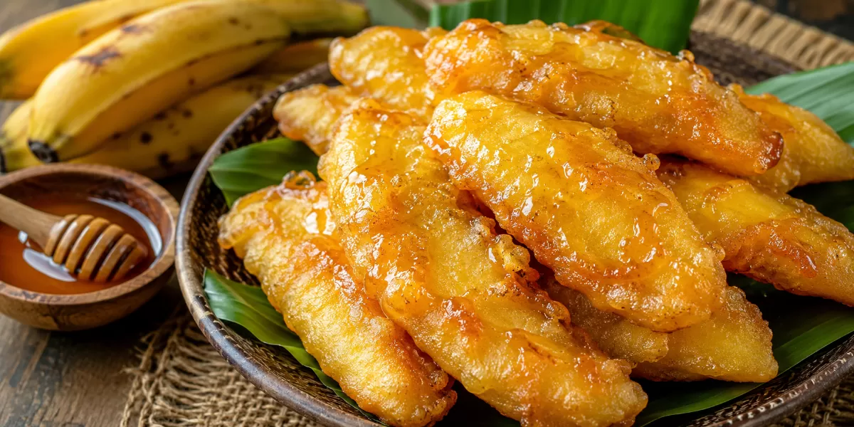 Ilustrasi - Resep pisang goreng madu renyah dengan rasa manis yang pas, mudah dibuat di rumah dan cocok jadi camilan hangat keluarga. (amaliarif/Kabar BUMN)