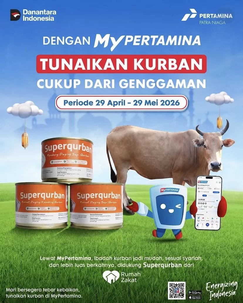 Kurban online lewat MyPertamina hadir untuk memudahkan masyarakat berbagi di Hari Raya Idul Adha.
