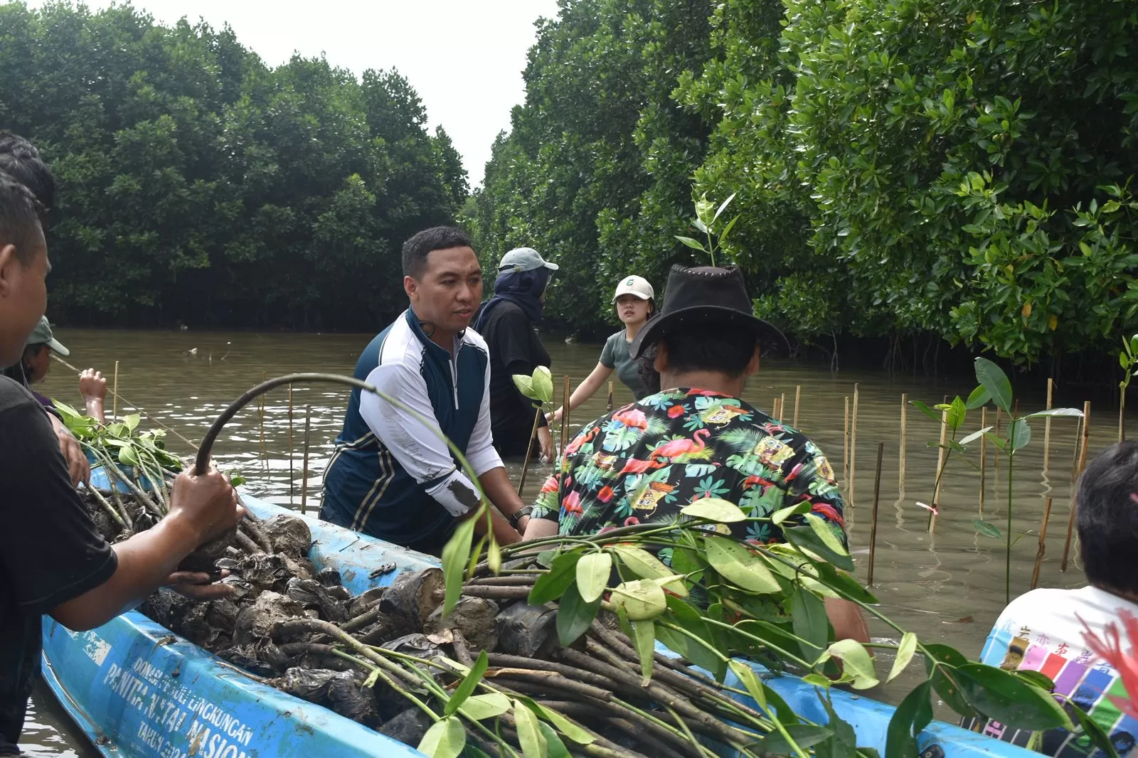 PIEP dan SPE UI melakukan penanaman mangrove di Bekasi sebagai upaya pelestarian lingkungan dan edukasi keberlanjutan. (Dok. Pertamina Internasional EP)