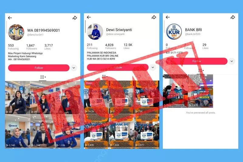 Maraknya penawaran KUR melalui pesan singkat, tautan digital, hingga akun media sosial merupakan modus penipuan yang menyalahgunakan nama BRI. (DOK. BRI)