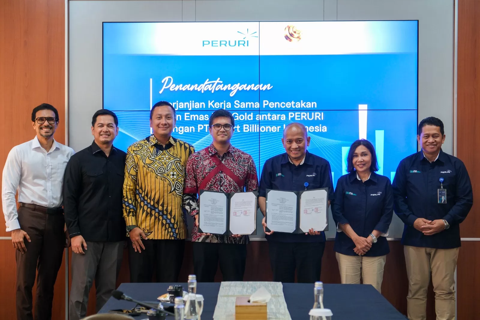 PT SBI resmi menggandeng PERURI untuk mencetak koin emas fisik IDN Gold dengan fitur keamanan tinggi guna meningkatkan kepercayaan investor. (Dok. PERURI)