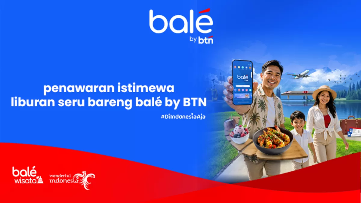 BTN menghadirkan promo liburan berupa cashback tiket KAI dan Whoosh hingga Rp100 ribu melalui aplikasi bal&eacute; by BTN. (btn.co.id)