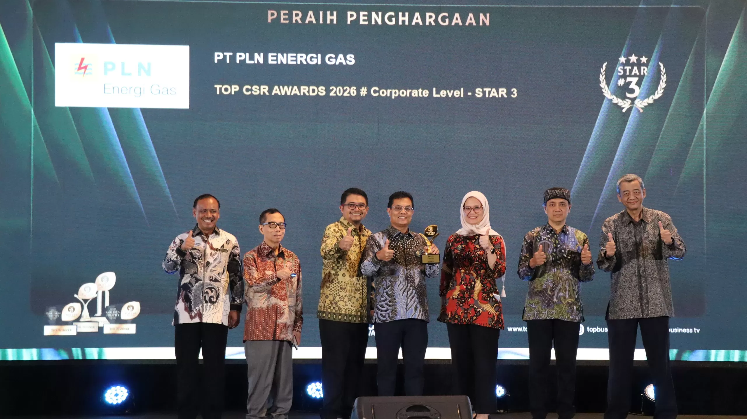 PLN Energi Gas, anak usaha PLN Energi Primer Indonesia, berhasil meraih penghargaan TOP CSR Awards 2026 #Star 3 di Jakarta, Senin (25/5/26). (DOK. PLN Energi Gas)