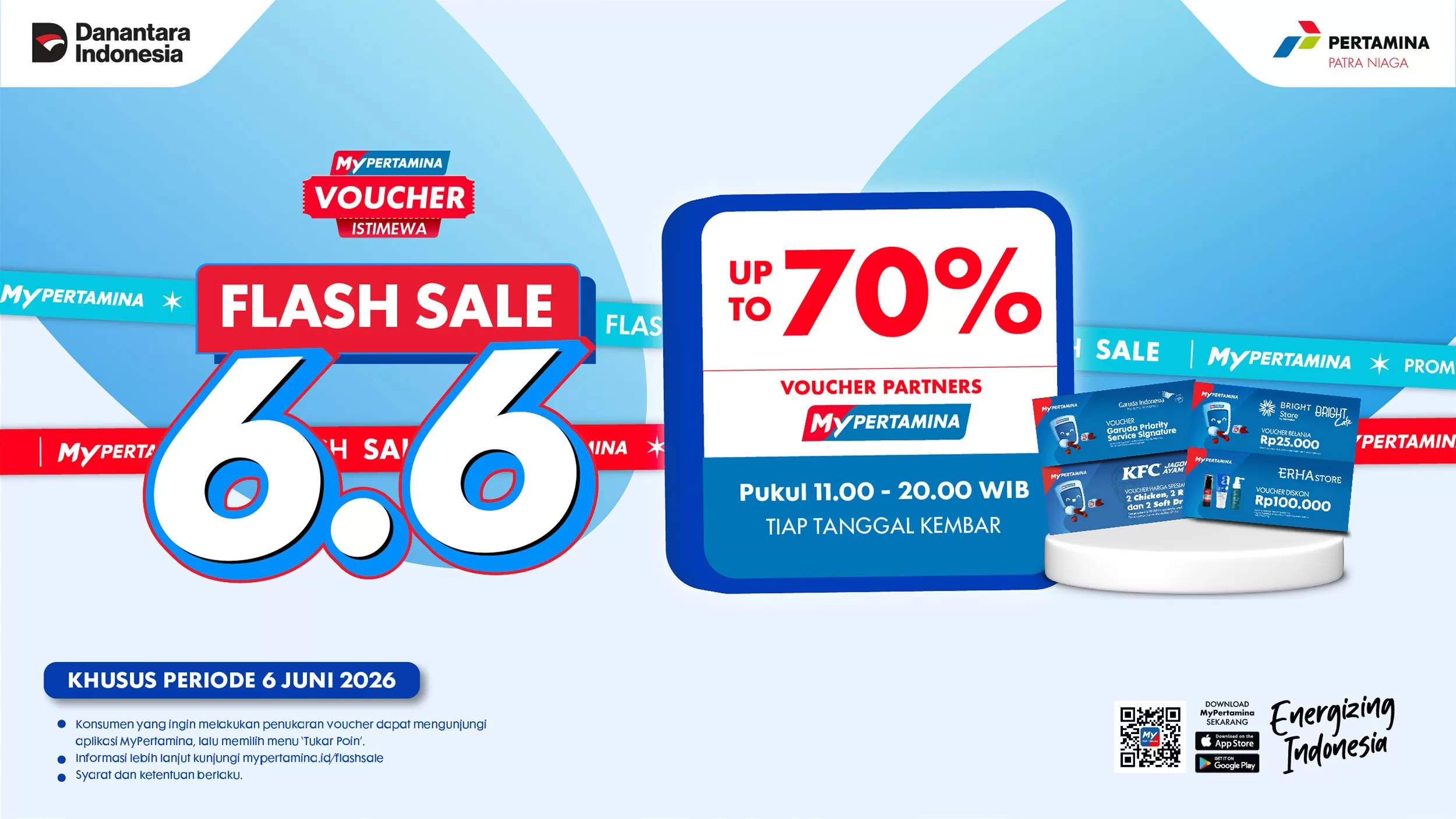 Punya banyak poin MyPertamina? Saatnya ditukar dengan voucher menarik mulai dari belanja, kuliner, hingga layanan kecantikan dalam promo spesial 6 Juni 2026.