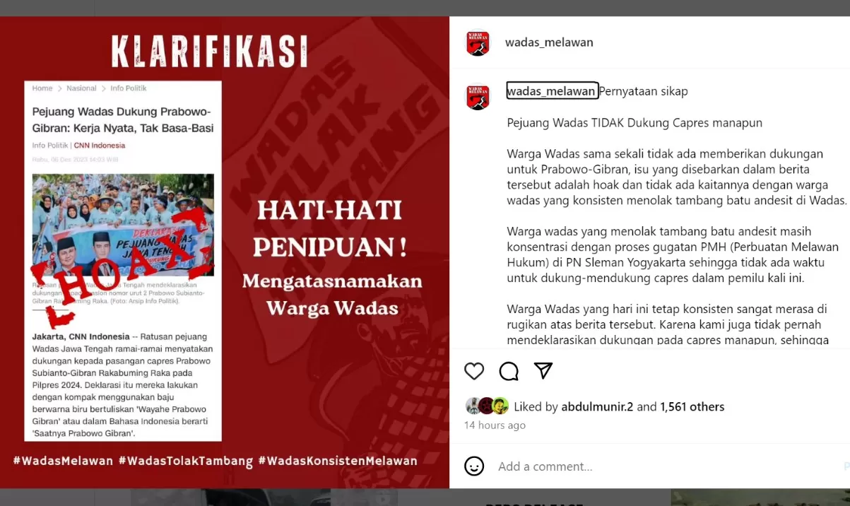  Warga Wadas Purworejo Bantah Ada Deklarasi Dukung Capres-Cawapres  (istimewa)