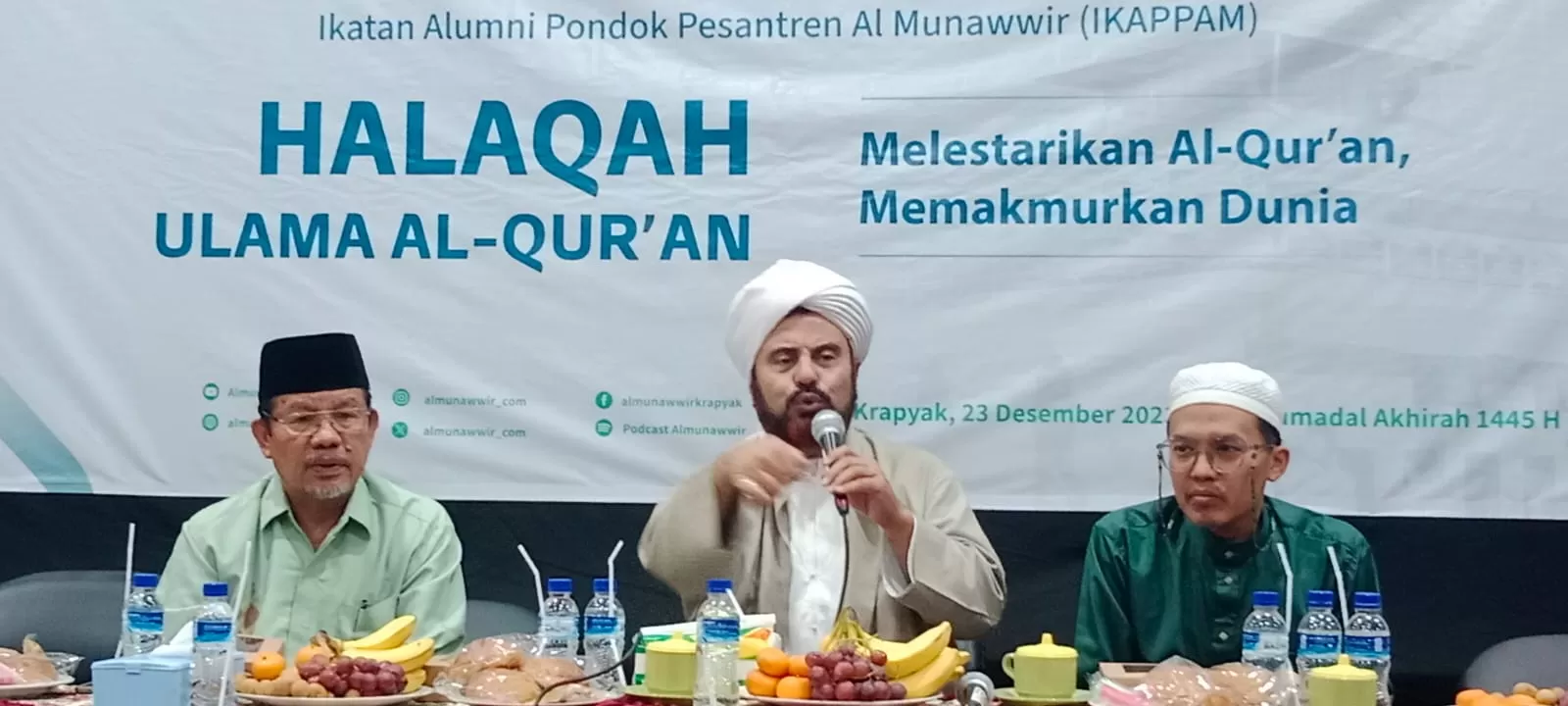 Ali Habib Abdurrahman Ali Masyhur bin Hafidz  saat jadi narasumber Halaqah Ulama Alquran. (Foto: Lutfi)