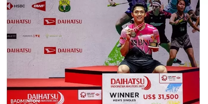 Jojo di Podium Indonesia Master 2023. (Instagram @jonatanchristieofficial)