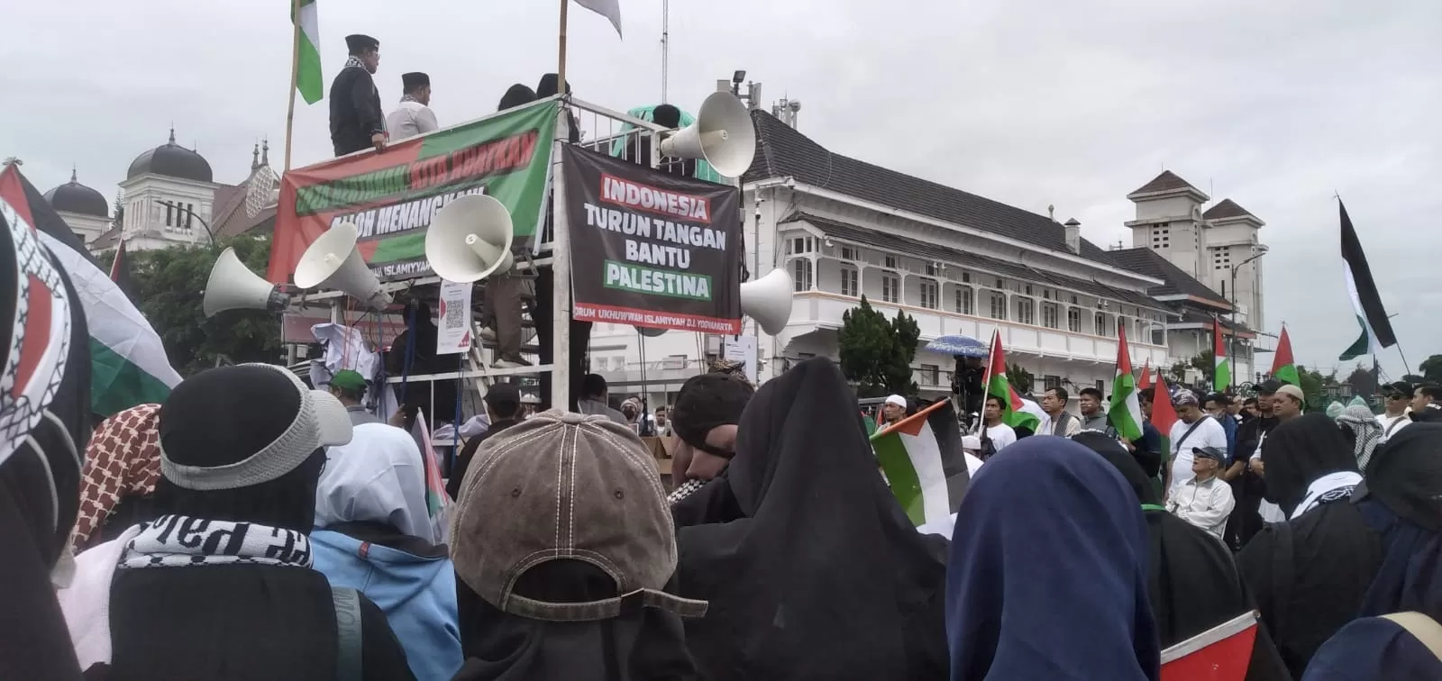 Aksi solidaritas untuk Palestina di nol kilometer Jogja (Istimewa)