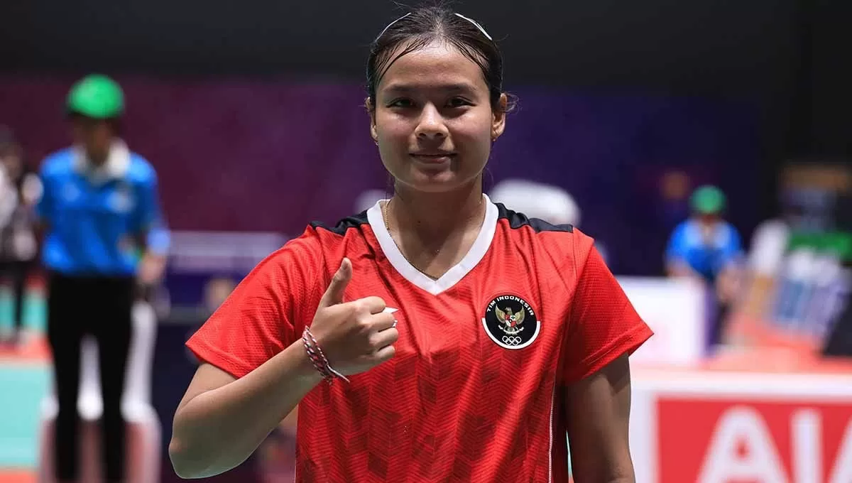 Pebulutangkis Tunggal Putri Indonesia, Komang Ayu Cahya Dewi cetak sejarah pada Piala Uber 2024 (X: @selow_mas)