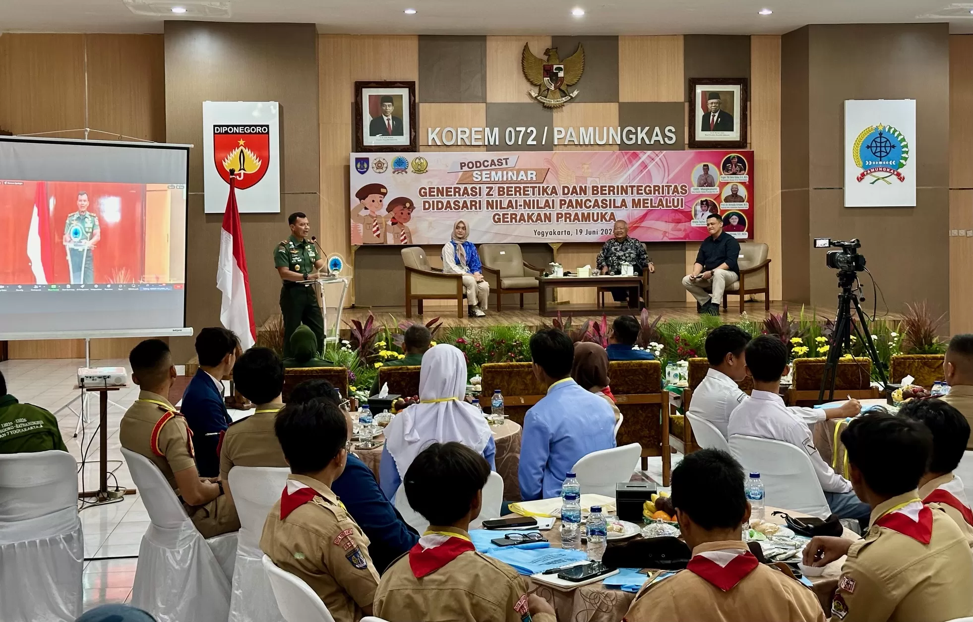 Suasana seminar podcast di Korem 072 Pamungkas (Harminanto)