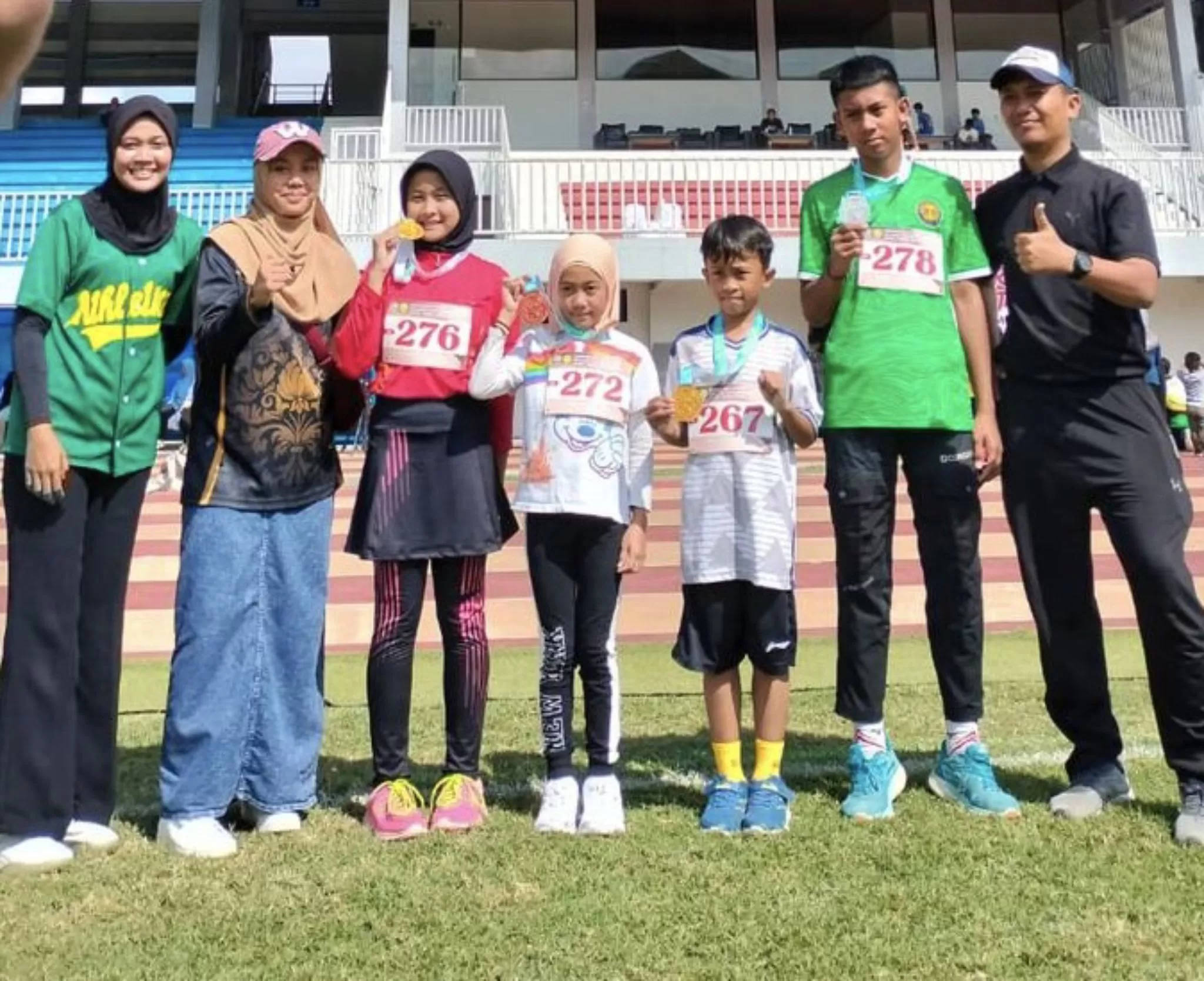 Siswa SD Muh Wibraga yang meraih medali dalam kejuaraan atletik antarpelajar Muhammadiyah se- DIY 2024. KR-Istimewa