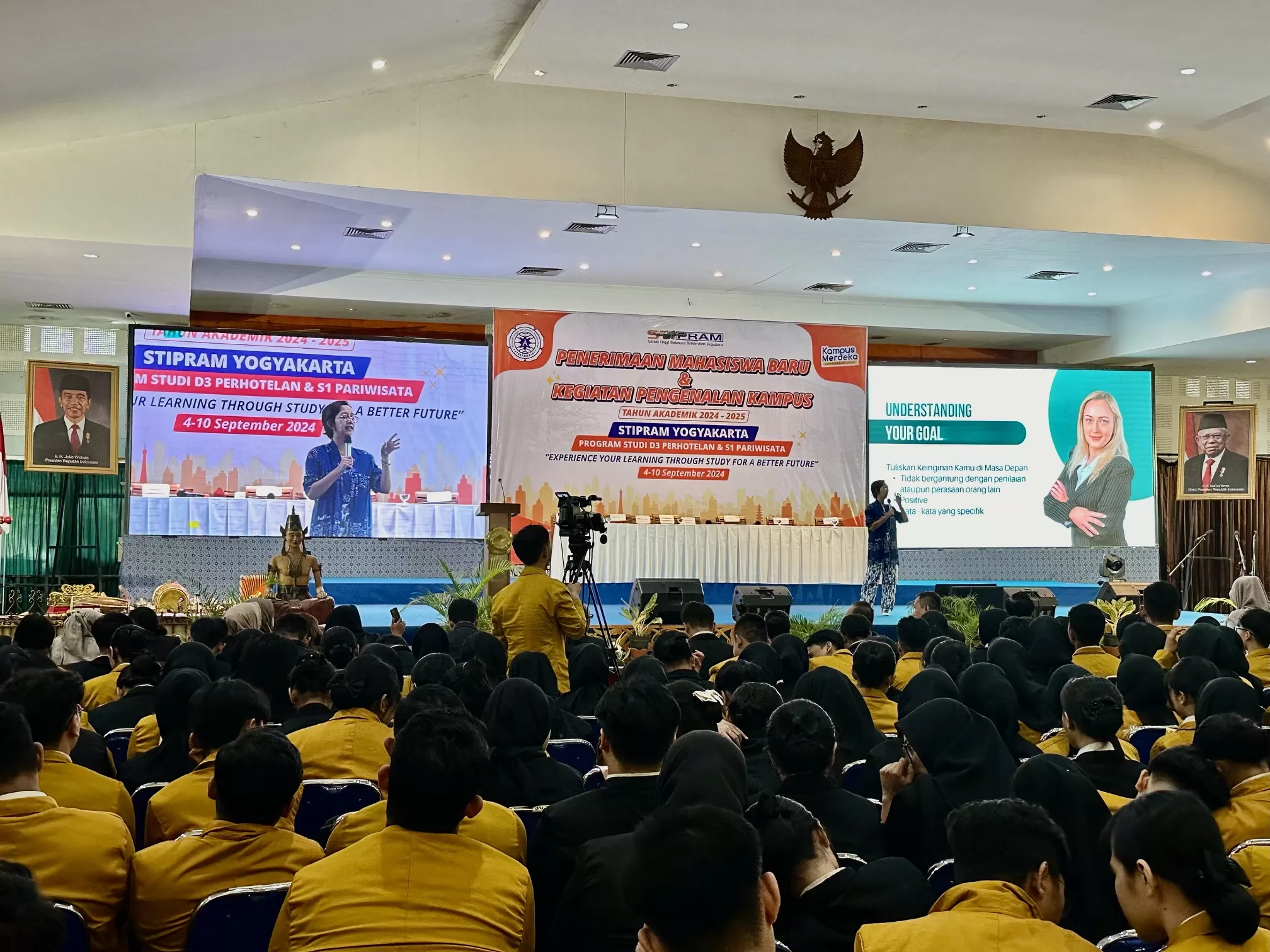 GKR Bendara saat berbicara di depan maba STIPRAM (Harminanto) 