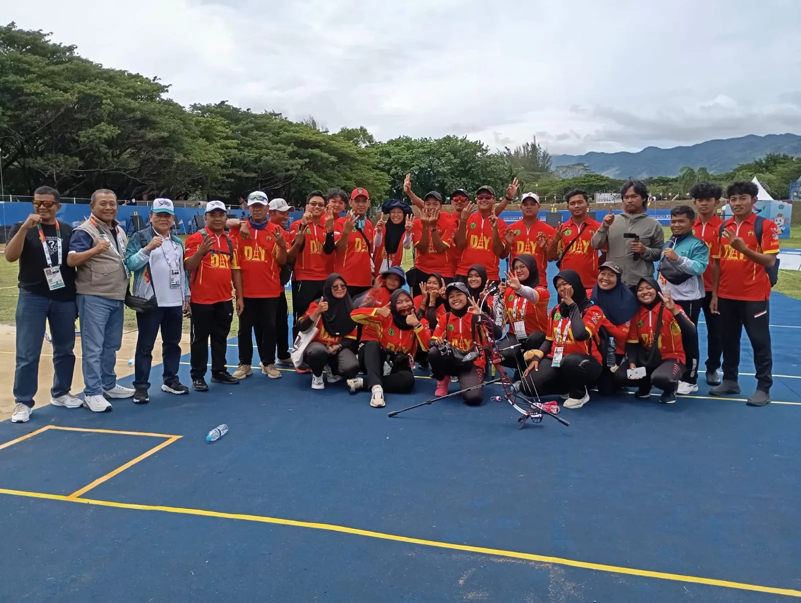 Tim panahan DIY sukses mencatatkan rekor baru di keikutsertaannya pada PON setelah sementara ini mampu meraih 4 medali emas, 1 perak dan 3 perunggu.  Foto: Antri 