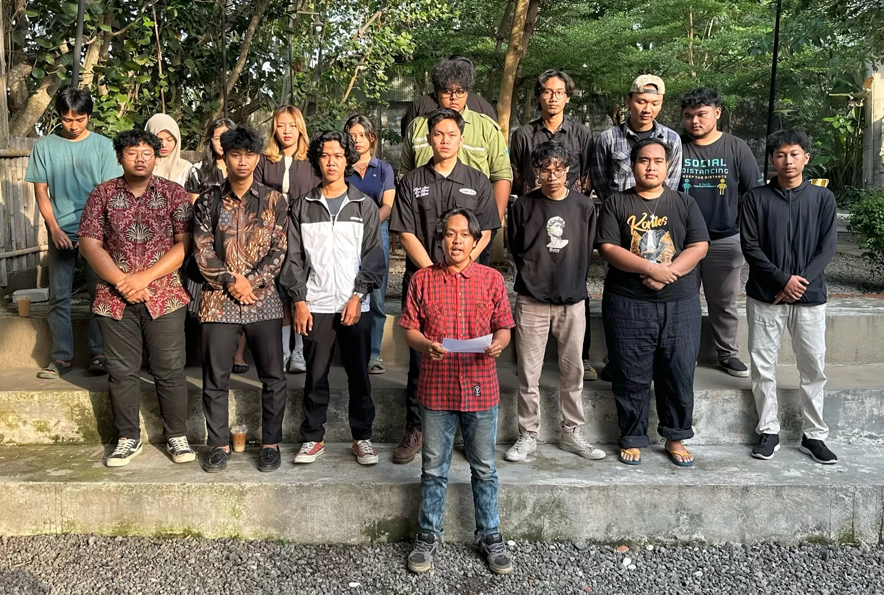 Aliansi Muda Sleman Bersuara saat sampaikan pernyataan (Harminanto)