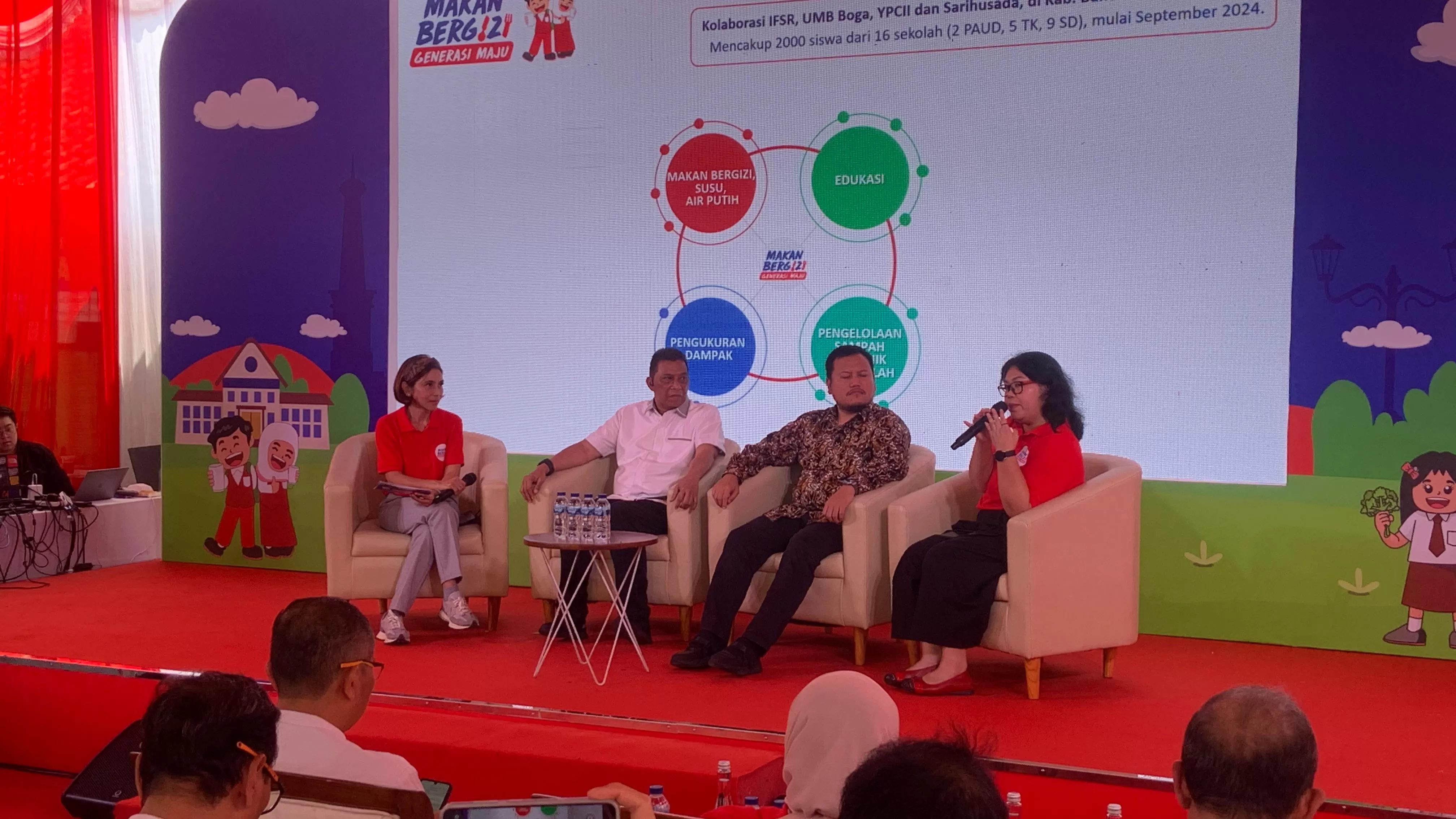 Talkshow program Makan Bergizi Generasi Maju, program percontohan yang bertujuan untuk mendukung peningkatan gizi anak-anak yang berkelanjutan yang menargetkan 2.000 siswa PAUD, TK dan Sekolah Dasar (istimewa)