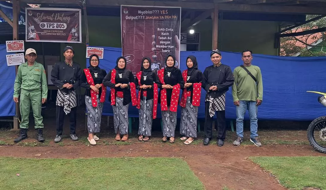 Antusiasme masyarakat dalam gelaran Pilkada Serentak 2024 di Desa Cepedak, Kecamatan Bruno, Kabupaten Purworejo. (Istimewa)