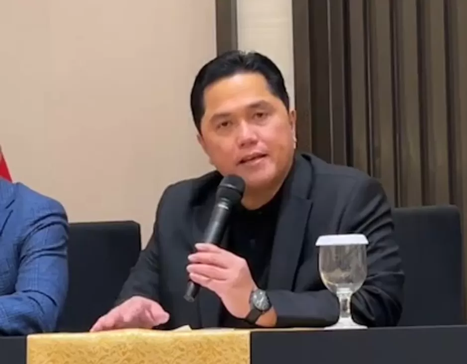 Ketua Umum PSSI Erick Thohir saat pengumuman resmi nasib petahih timnas Indonesia Shin Tae Yong (instagram @erickthohir)