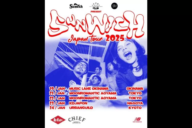 Poster tur ke Jepang dari grup band Sunwich (ANTARA)