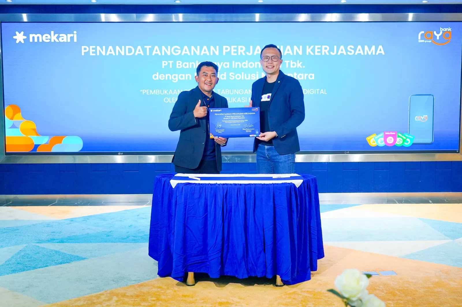  Bank Raya menandatangani kerjasama dengan PT Mid Solusi Nusantara (Mekari)  (Ist)