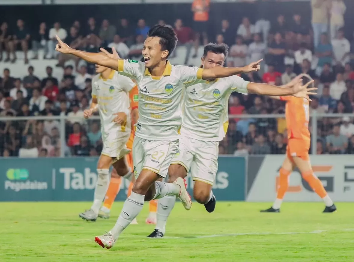 Sugiyanto merayakan gol untuk PSIM (instagram PSIM)