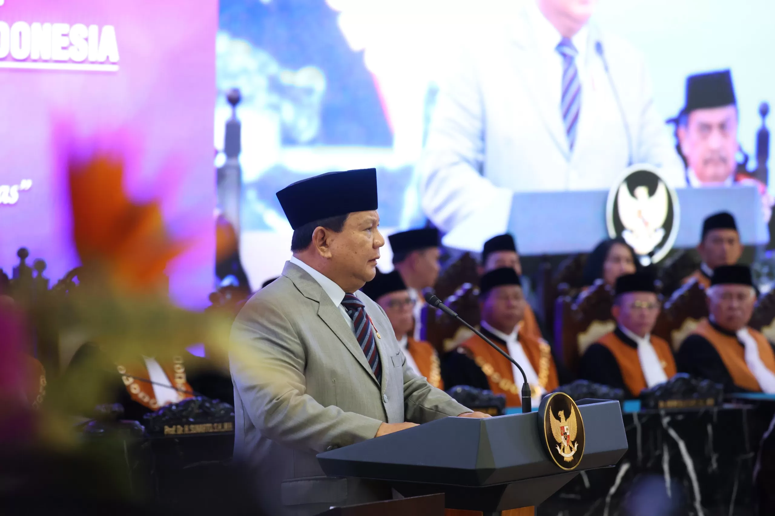 memberikan sambutan dalam Sidang Istimewa Laporan Tahunan 2024 di Gedung MA, (Foto; Kantor Komunikasi Kepresidenan)
