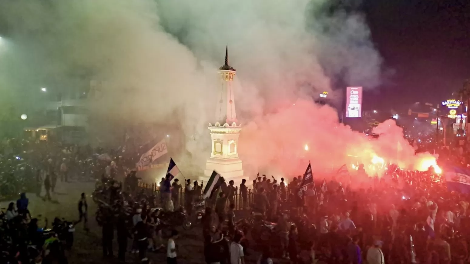 Suasana Tugu penuh euforia sambut kemenangan PSIM (Ist)
