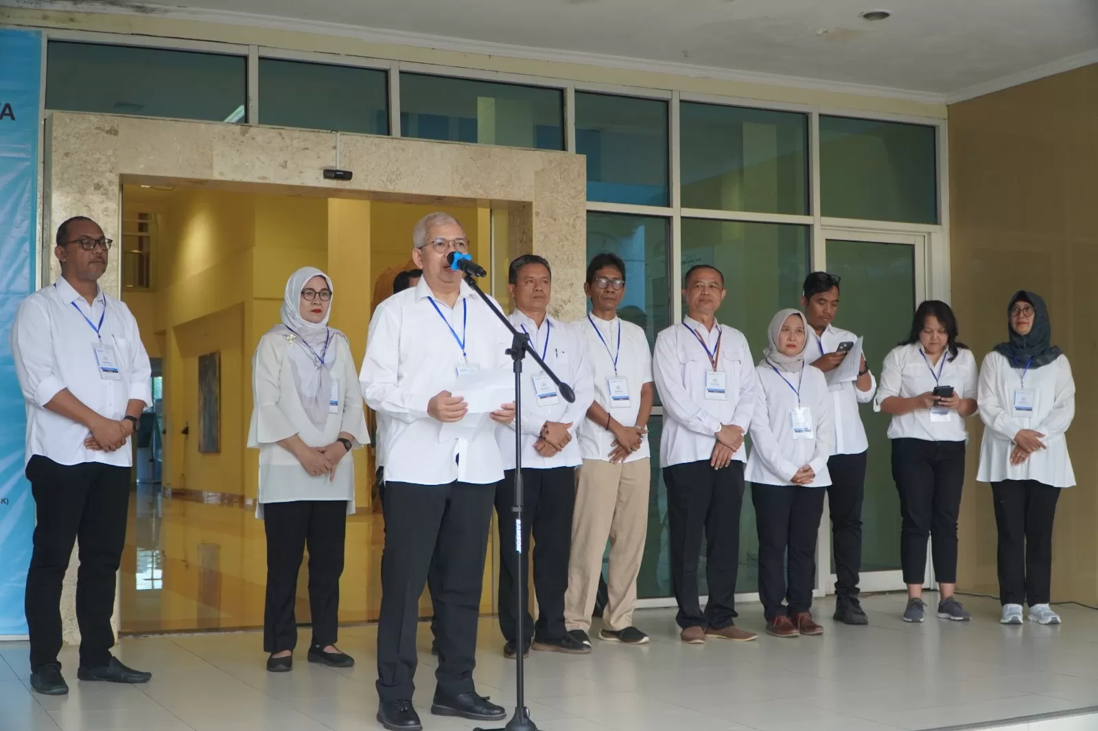  Rektor ISI Yogyakarta memverikan sambutan saat membuka gelaran UTBK-SNBT 2025 di Kampus  ISI Yogyakarta.   (Juvintarto)